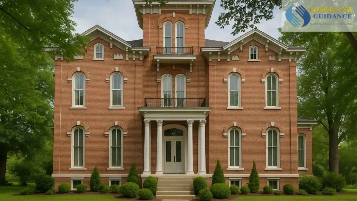 Front view of White Hall Historic Site, a red-bricked historic home in Richmond, Kentucky, symbolizing the importance of elder care and Medicaid crisis planning for local families.