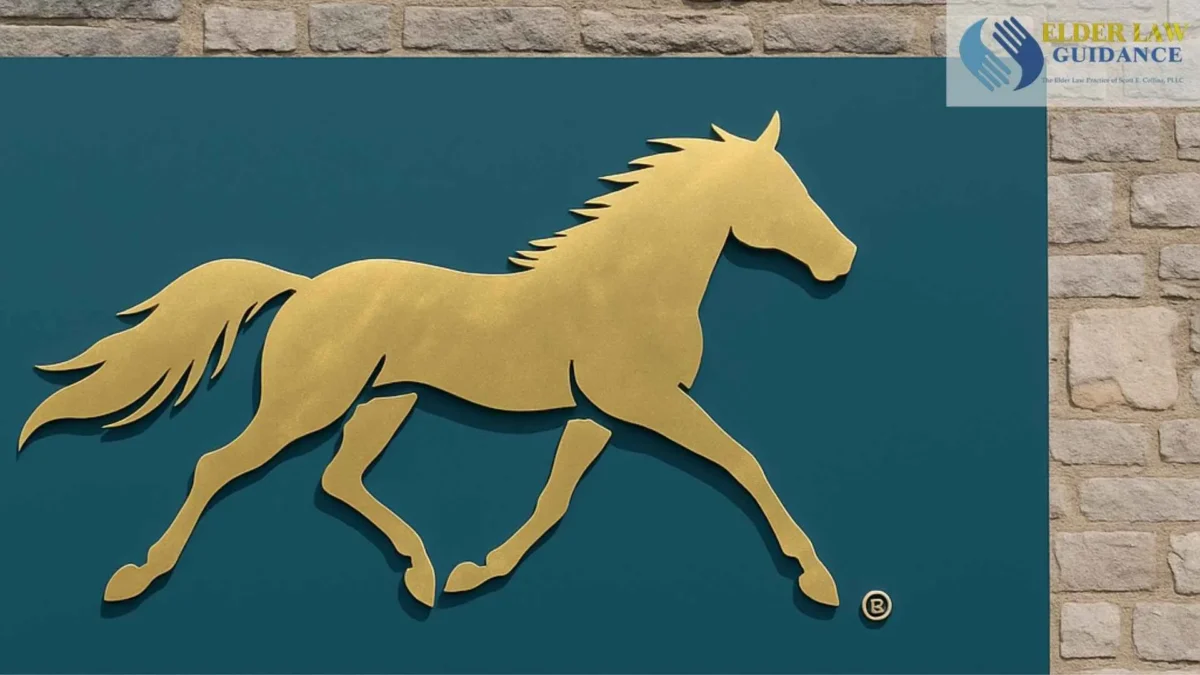 A sign for the Lexington, Kentucky national horse center, where a large elder population may need elder law and Va services