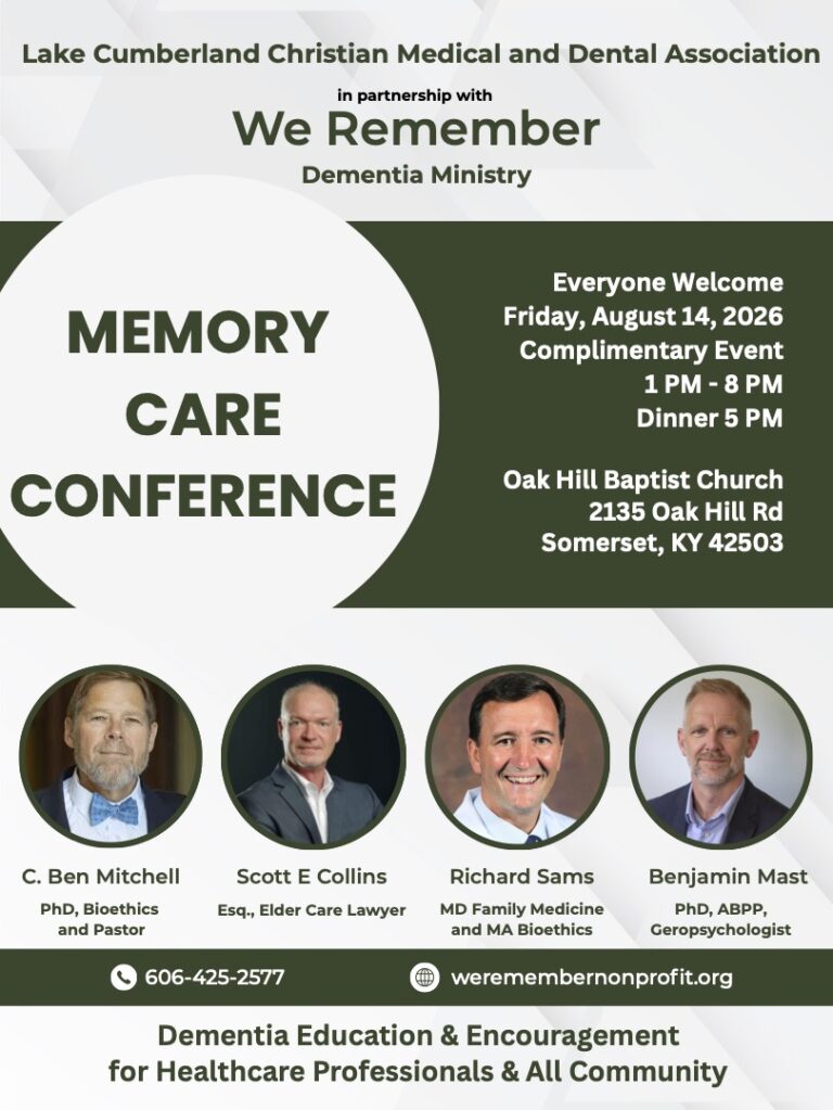 Memory Care Conference event flyer with speaker photos