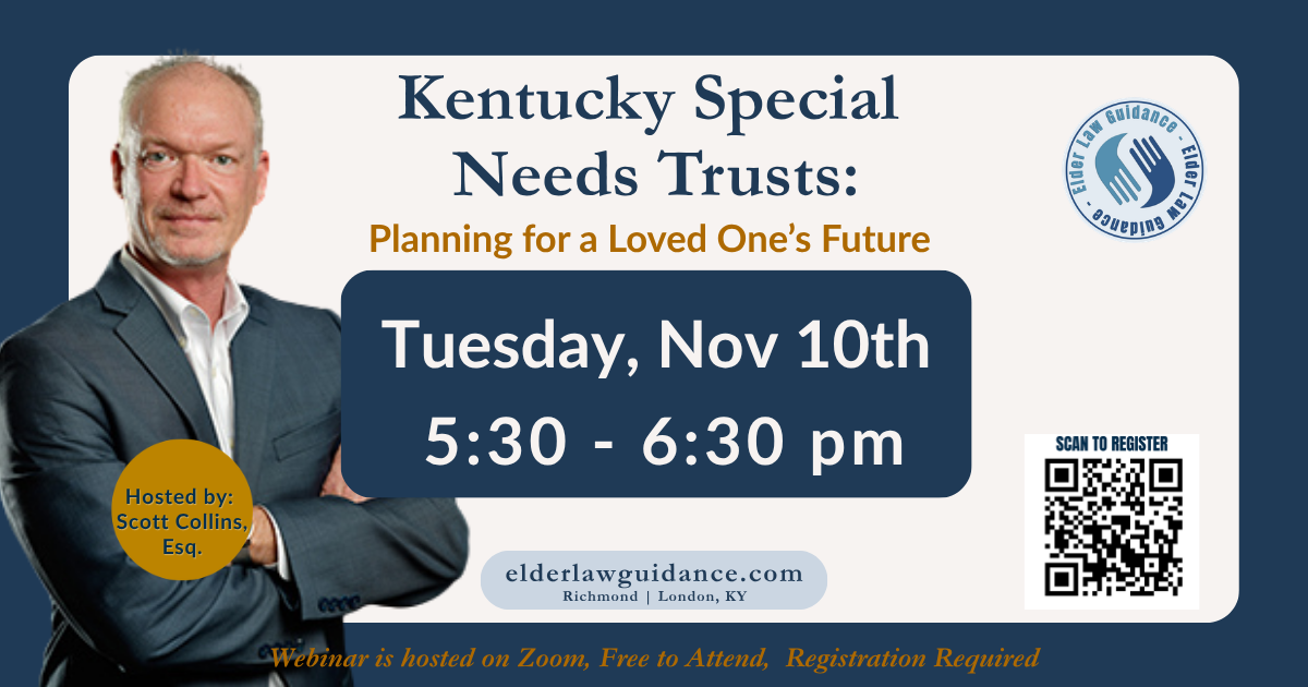 Kentucky special needs trusts webinar registration flyer